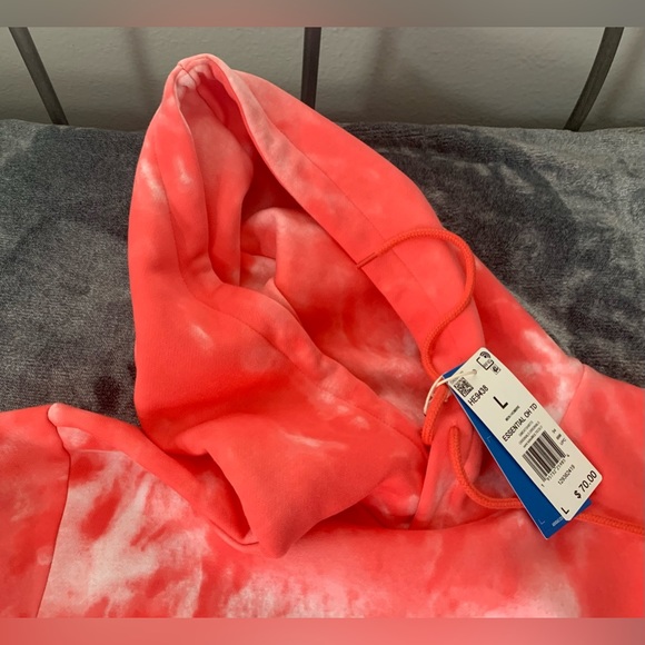 New adidas sweatshirt hooded, size L, white & light red. - Picture 4 of 5